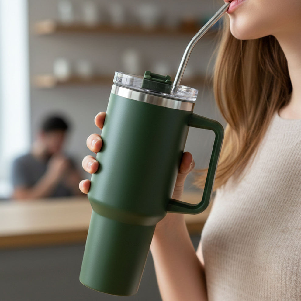 1200ML Large Insulated Travel Mug, Tumbler (1 Pc / Mix Color)