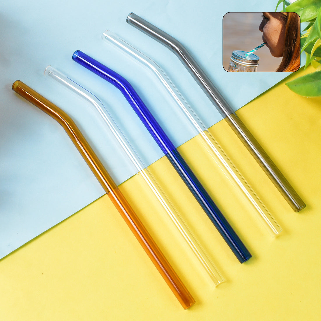 Reusable Glass Straws (5 pcs Set)